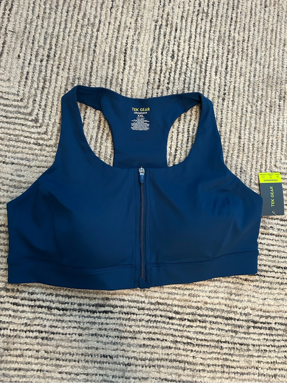 Tek Gear Women's Front-Zip Sports Bra in Deep Teal XXL 2X